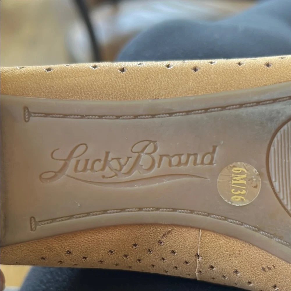 Lucky Brand Tan Perforated Flats - Picture 6 of 6